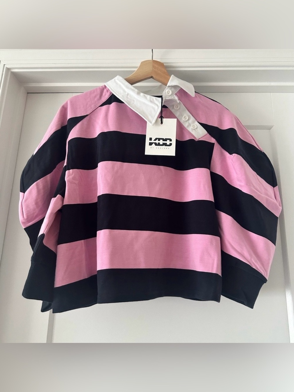 🩷 NWT! Pink KBB by KAHLANA 'The Striped Crewneck T-Shirt’ - Medium
